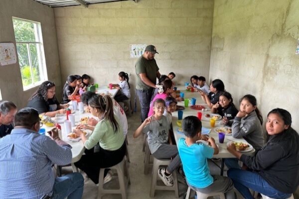 Hot lunches are provided at no cost to teachers and students – and the Agua Viva Team