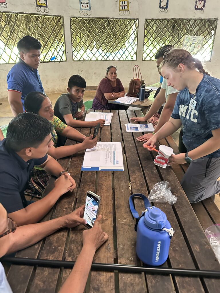 Leah instruction on brushing teeth
