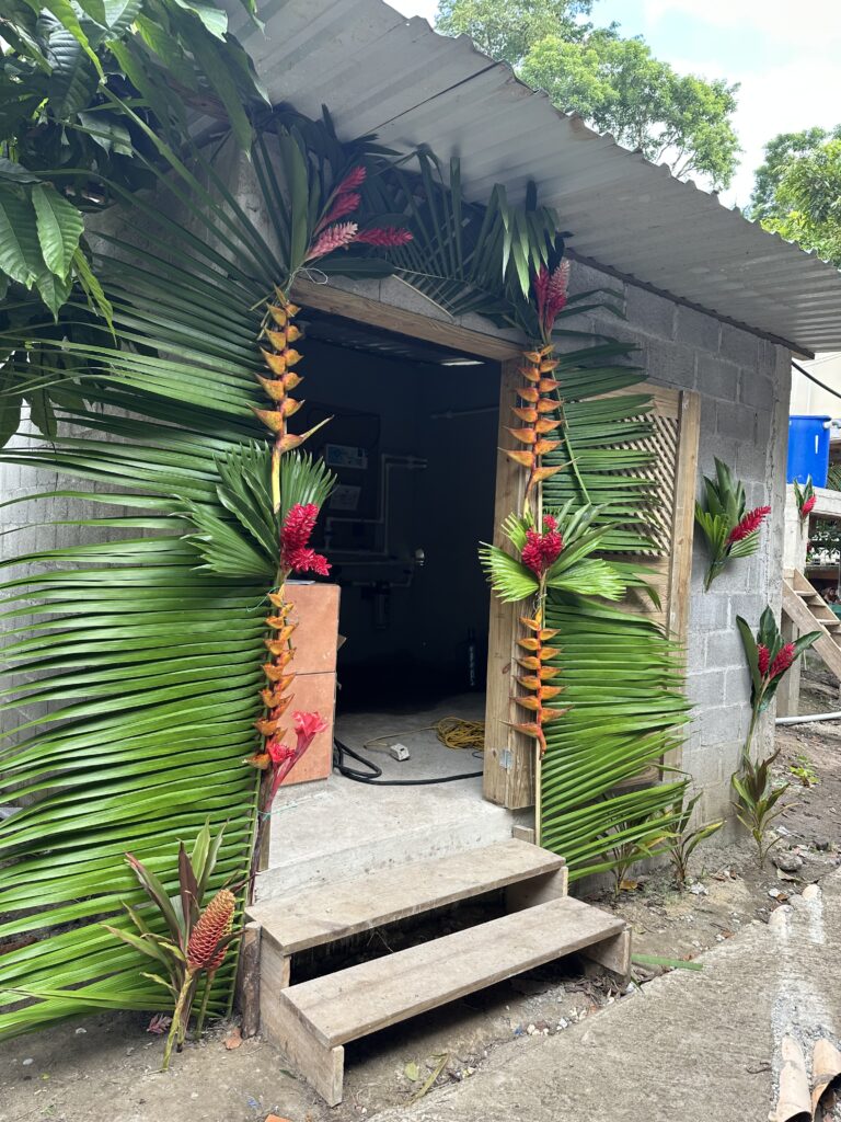 Water room decorated for celebration