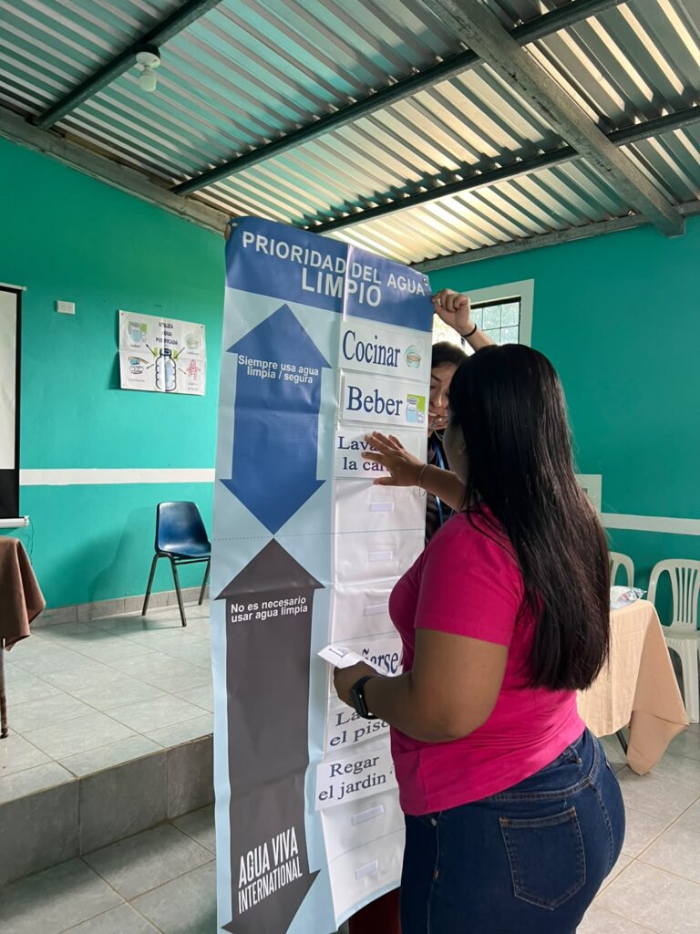 August 24 - The trainees learn how to prioritize Agua Viva water