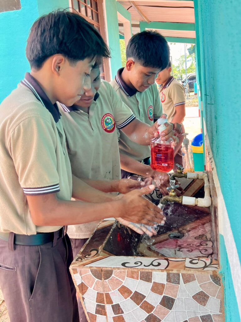 August 28 - Students washing their hands